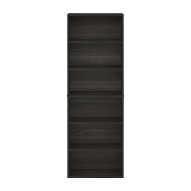 Furinno JAYA Simply Home Free Standing 6-Tier Open Storage Bookcase in Espresso