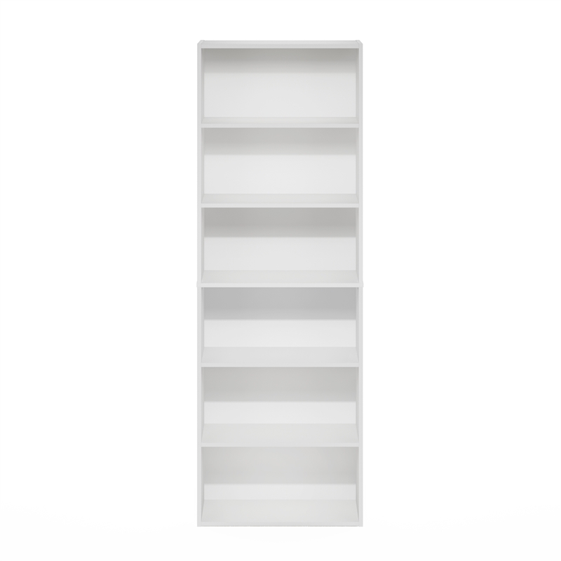 Furinno JAYA Simply Home Free Standing 6-Tier Open Storage Bookcase in White