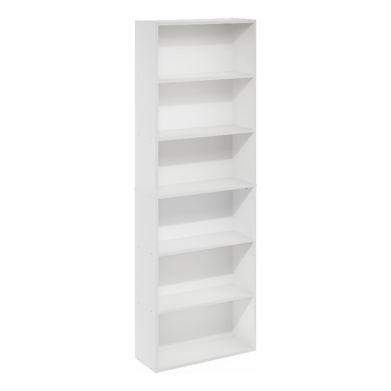 Furinno JAYA Simply Home Free Standing 6-Tier Open Storage Bookcase in White