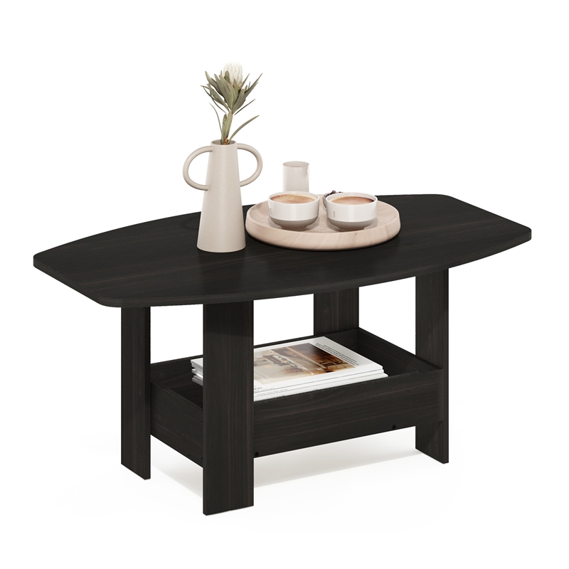 Furinno Simple Design Coffee Table with Storage Compartment in Espresso
