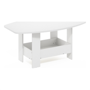 Furinno Simple Design Coffee Table with Storage Compartment in White