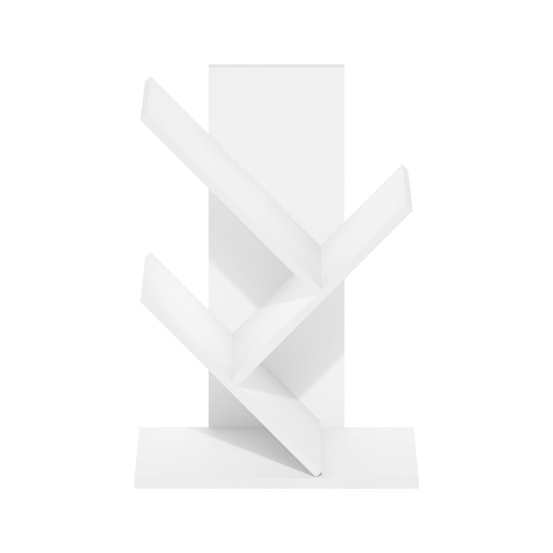 Furinno Tree Bookshelf 3-Tier Floor Standing Tree Bookcase in White