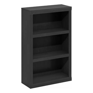 Furinno Rail 3-Tier Open Shelf Bookcase in Blackwood