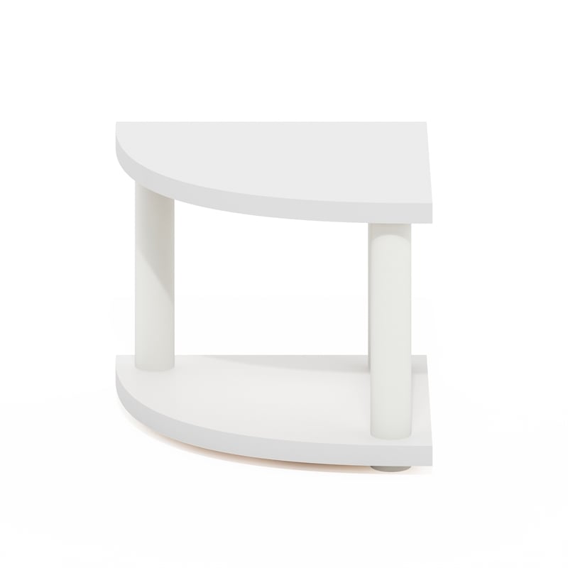 Furinno TURN-N-TUBE 2-Tier Corner Countertop Organizer Shelf in White/White