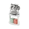 Furinno TURN-N-TUBE 2-Tier Corner Countertop Organizer Shelf in White/White