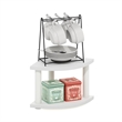 Furinno TURN-N-TUBE 2-Tier Corner Countertop Organizer Shelf in White/White
