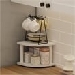 Furinno TURN-N-TUBE 2-Tier Corner Countertop Organizer Shelf in White/White