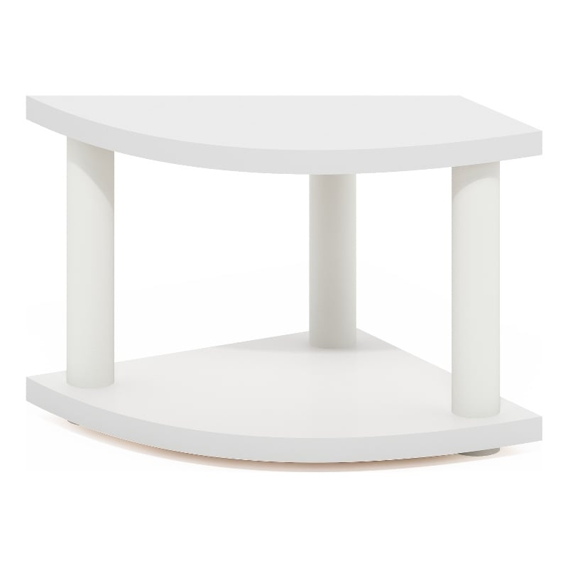 Furinno TURN-N-TUBE 2-Tier Corner Countertop Organizer Shelf in White/White