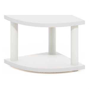 Furinno TURN-N-TUBE 2-Tier Corner Countertop Organizer Shelf in White/White