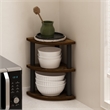 Furinno TURN-N-TUBE 3-Tier Corner Countertop Organizer Shelf in Amber Pine/Black