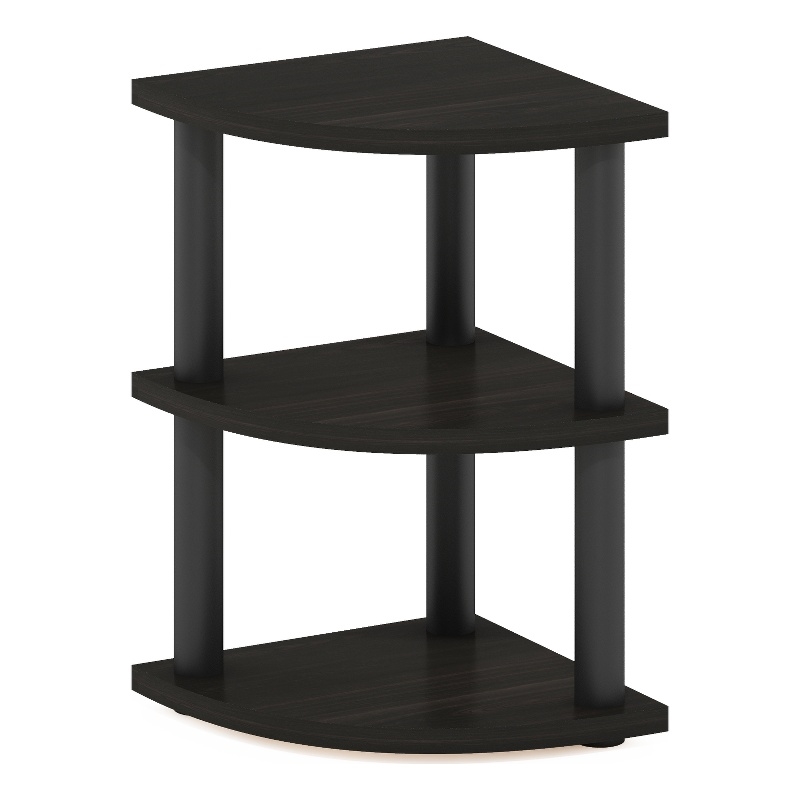Furinno TURN-N-TUBE 3-Tier Corner Countertop Organizer Shelf in Espresso/Black