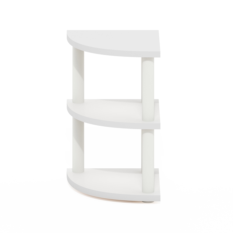Furinno TURN-N-TUBE 3-Tier Corner Countertop Organizer Shelf in White/White