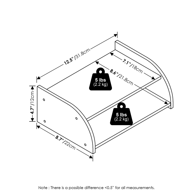 Furinno Classic 2-Tier Desk Top Organizer in White