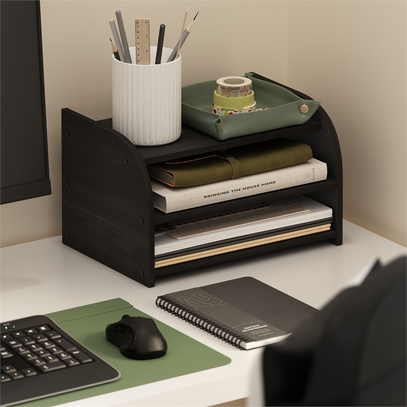 Furinno CLASSIC 3-Tier Desk Top Organizer in Espresso