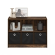 Furinno BASIC 3x2 Bookcase Storage w/Bins in Amber Pine/Black
