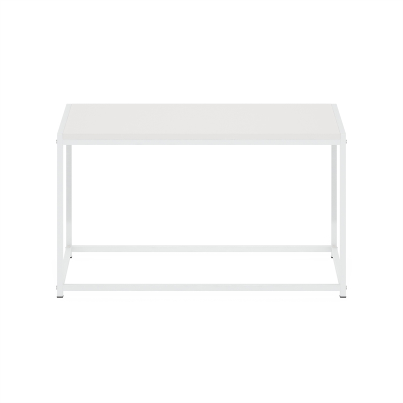 Furinno Camnus Modern Living Coffee Table in Solid White/White