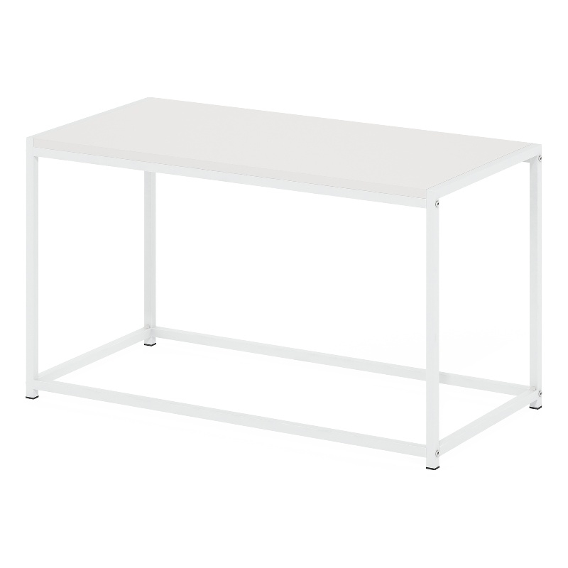 Furinno Camnus Modern Living Coffee Table in Solid White/White