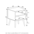 Furinno Claude Mid Century Style End Table with Wood Legs in Espresso