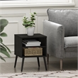 Furinno Claude Mid Century Style End Table with Wood Legs in Espresso