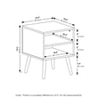 Furinno Claude Mid Century Style End Table with Wood Legs in French Oak Grey