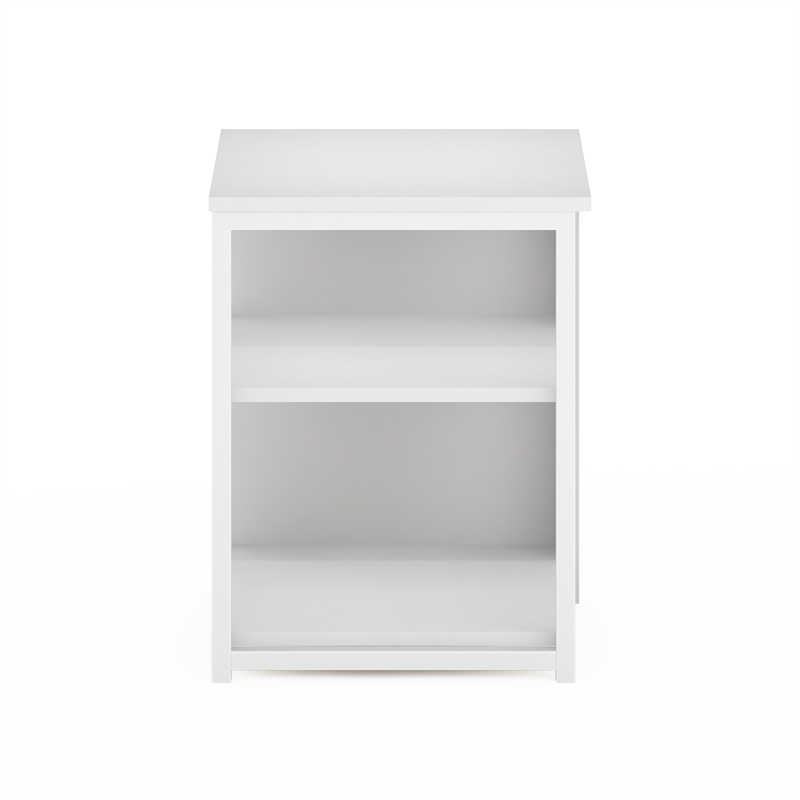 Furinno CAMNUS Modern Living End Table in Solid White/White