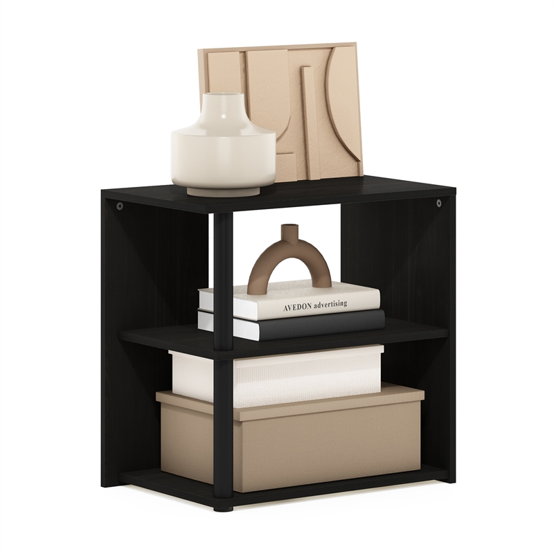 Furinno ROMAIN 2-Tier End Table in Espresso/Black