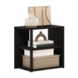 Furinno ROMAIN 2-Tier End Table in Espresso/Black