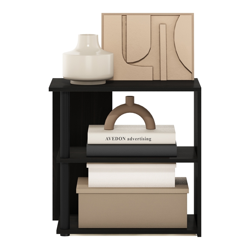 Furinno ROMAIN 2-Tier End Table in Espresso/Black