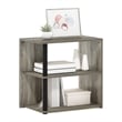 Furinno ROMAIN 2-Tier End Table in French Oak/Black