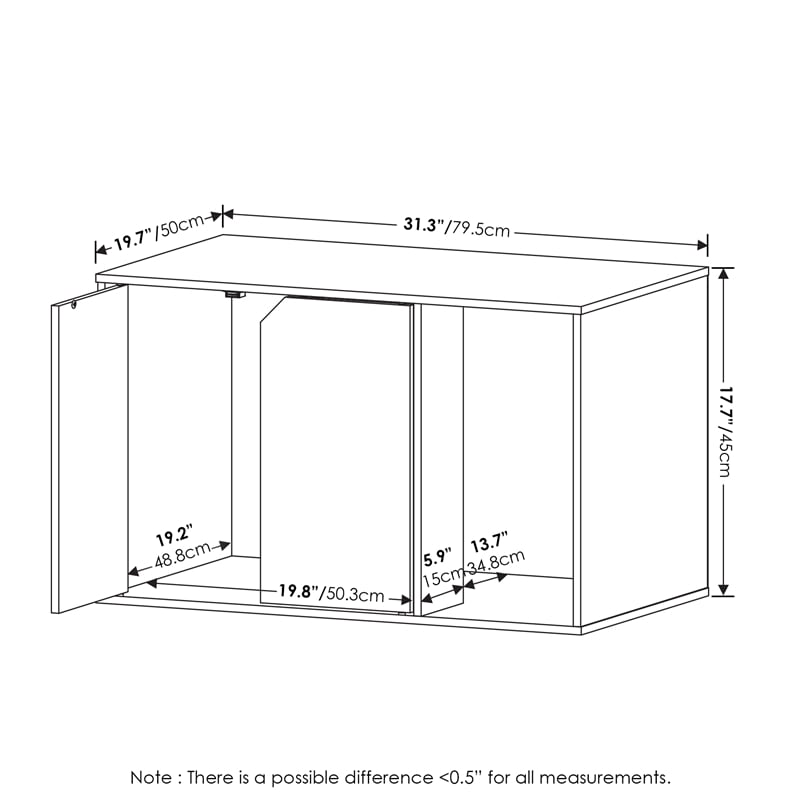 Furinno PELI Litter Box Enclosure in Columbia Walnut
