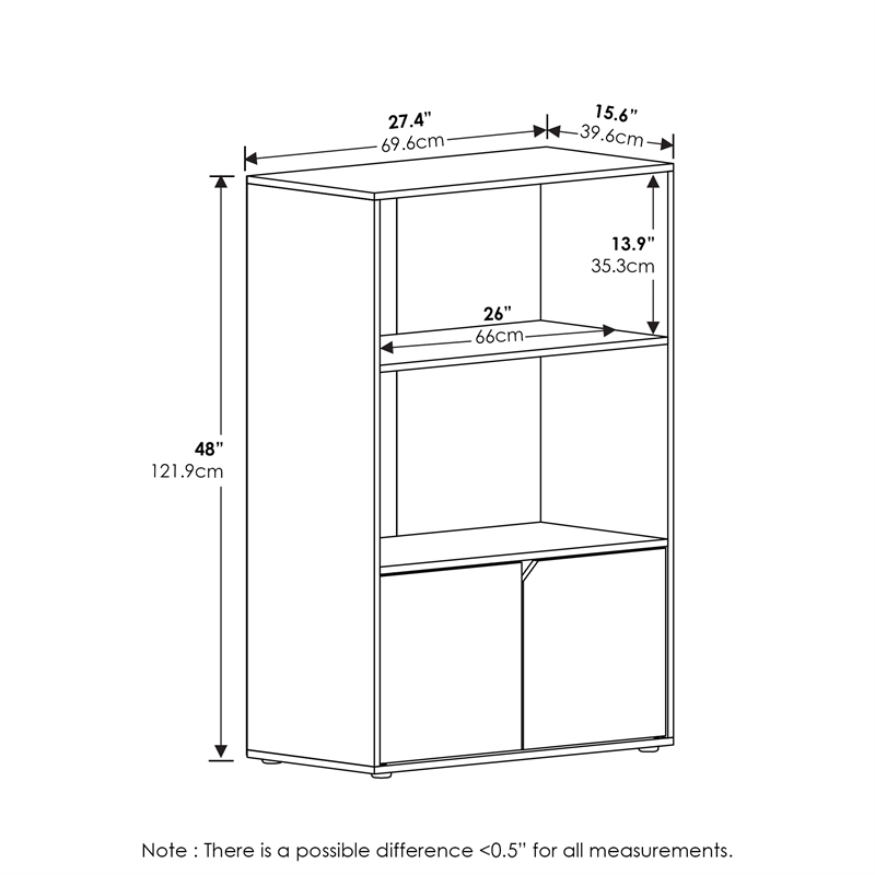 Furinno JAYA Kitchen Storage Shelf with Cabinet in Columbia Walnut