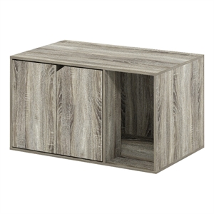 Furinno PELI Litter Box Enclosure in French Oak Grey