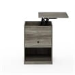 Furinno JENSEN Lift Top Nightstand in French Oak Grey