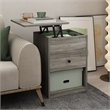 Furinno JENSEN Lift Top Nightstand in French Oak Grey