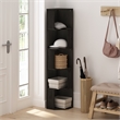 Furinno ECON 5-Tier Freestanding Corner Shelf Bookcase in Bookshelf in Espresso