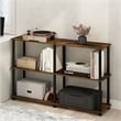 Furinno TURN-N-TUBE 3-Tier Double Size Storage Display Rack in Amber Pine/Black