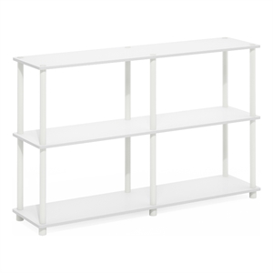 Furinno TURN-N-TUBE 3-Tier Double Size Storage Display Rack in White/White