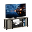 Furinno SIMPLISTIC TV Stand with Shelves and Storage in French Oak/Black