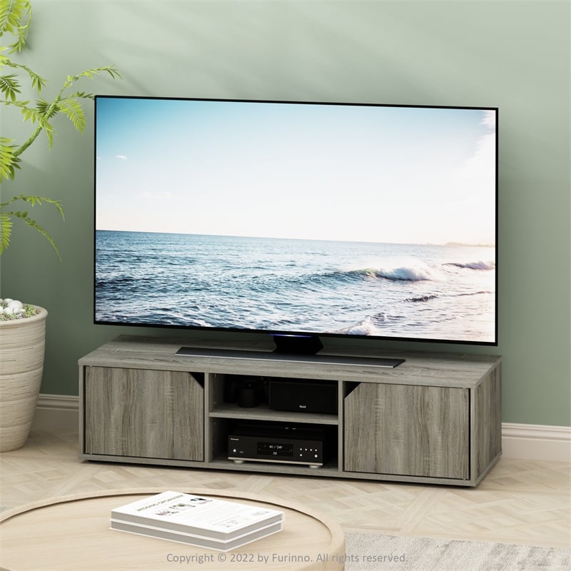Furinno CLASSIC TV Stand for TV up to 55 Inch in French Oak
