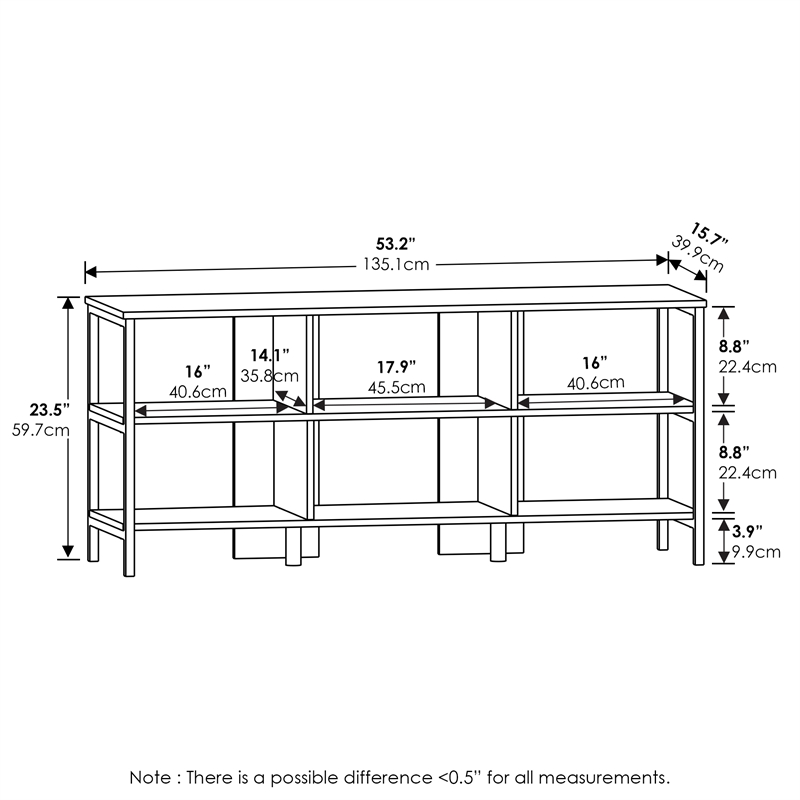 Furinno CAMNUS Modern Living TV Stand for TVs up to 60 Inch in Americano/Black