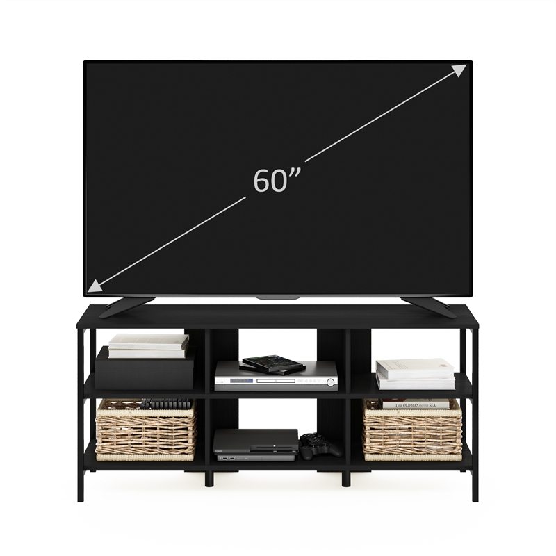 Furinno CAMNUS Modern Living TV Stand for TVs up to 60 Inch in Americano/Black