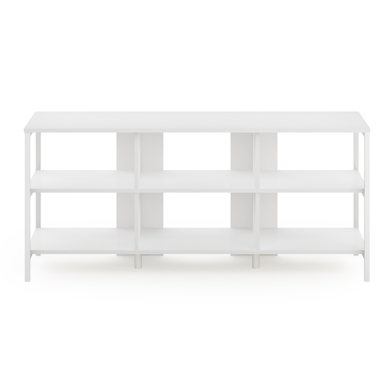 Furinno CAMNUS Modern Living TV Stand for TVs up to 60 Inch in Solid White/White