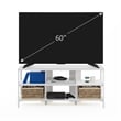 Furinno CAMNUS Modern Living TV Stand for TVs up to 60 Inch in Solid White/White