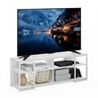 Furinno CAMNUS Modern Living TV Stand for TVs up to 65 Inch in Solid White/White