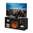 Furinno JENSEN TV Stand with Fireplace in Americano