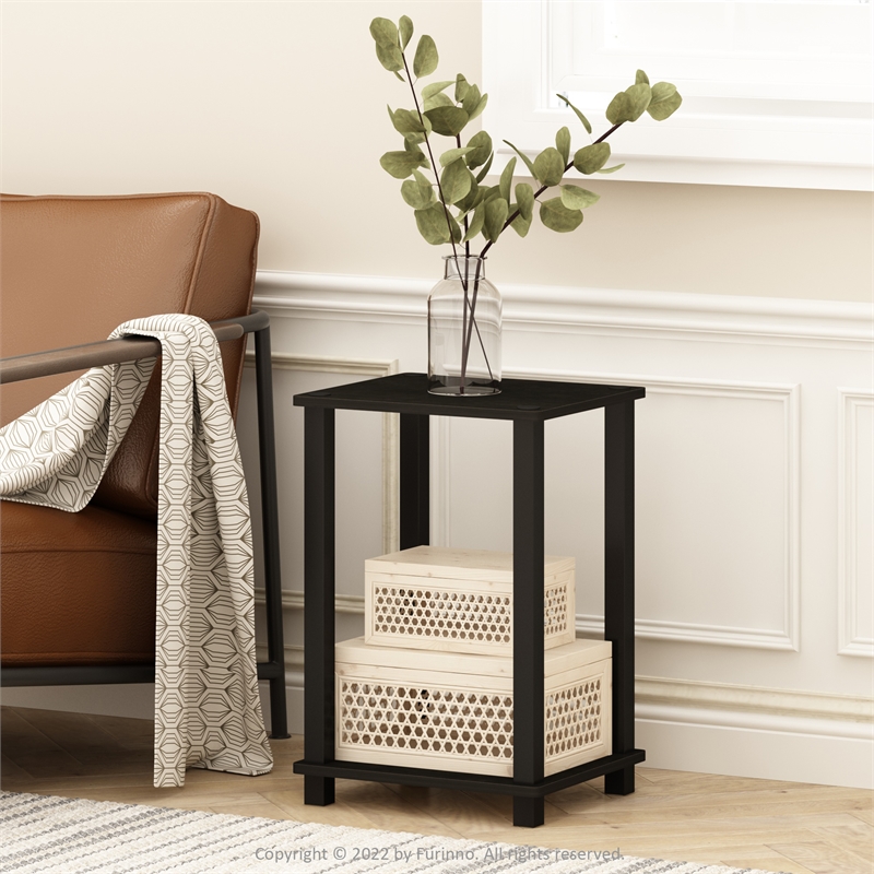 Furinno SIMPLISTIC End Table in Small in Espresso/Black