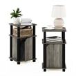 Furinno JUST 3-Tier End Table with Door Set of 2 in French Oak/Black