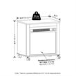 Furinno JENSEN Electric Fireplace End Table with Wheels in Americano