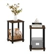 Furinno SIMPLISTIC End Table in Small in Set of 2 in Amber Pine/Black