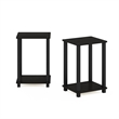Furinno SIMPLISTIC End Table in Small in Set of 2 in Espresso/Black